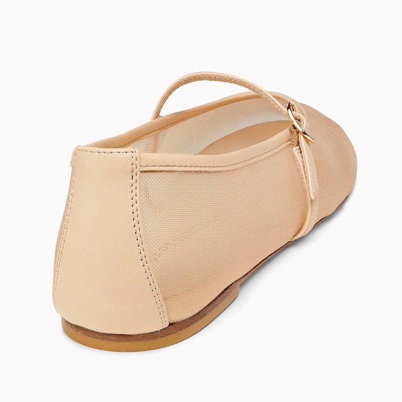 NWT Stuart Weitzman Bare It All Mesh & Leather Flats In Beige Size 10.5 - Picture 3 of 6